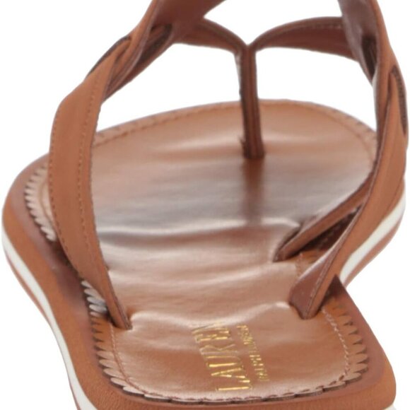 Women's Sandal Tan Nubuck PU Open Toe Slip-On Rubber Sole Comfortable - Picture 3 of 8